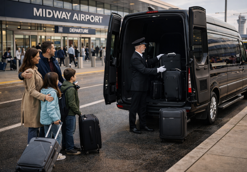 Sprinter van at Midway airport