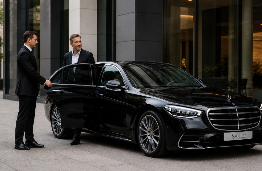 Black S class in Chicago