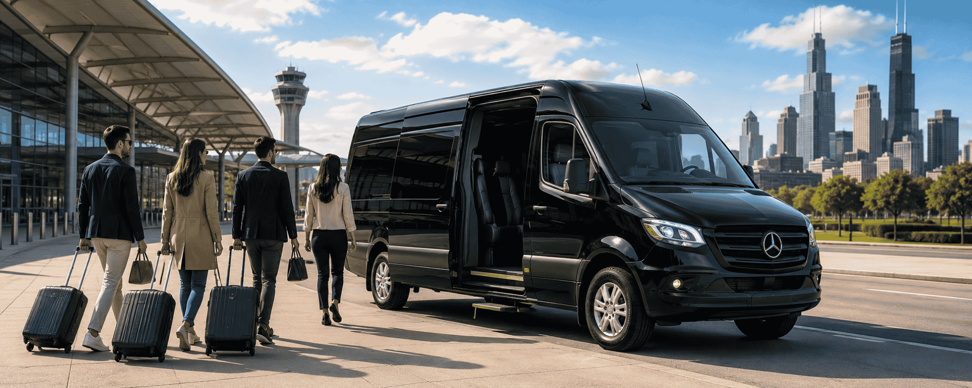 group transportation to the airport in chicago