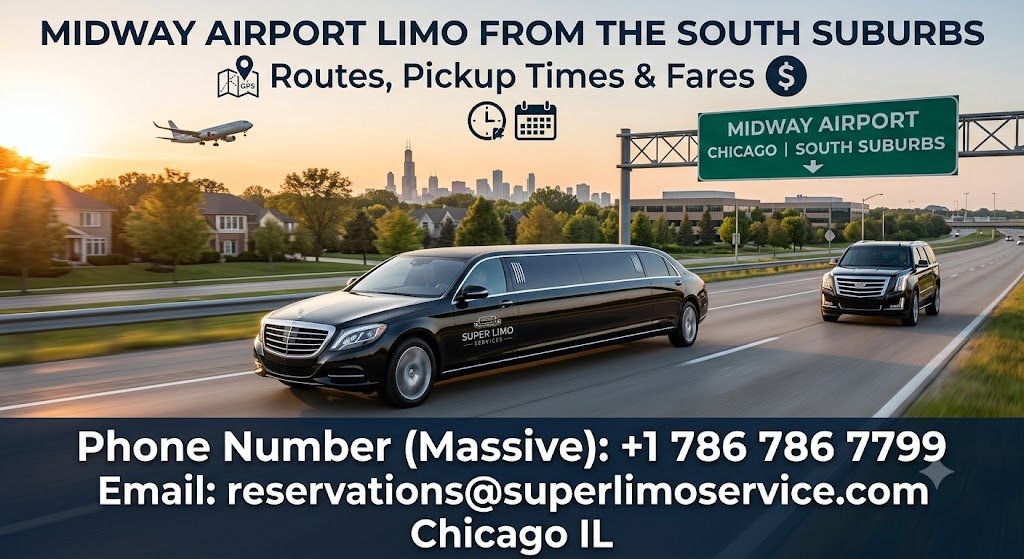 Midway Airport Limo from the South Suburbs- Routes, Pickup Times & Fares